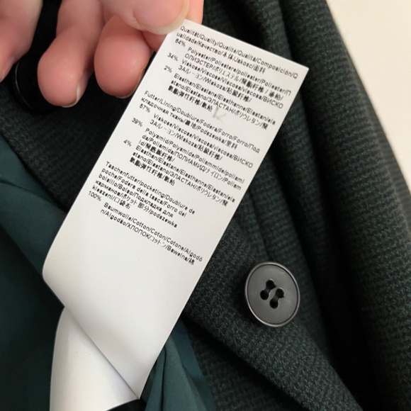 HUGO BOSS Hunter Green Tweed Blazer Size 6 - Picture 9 of 10